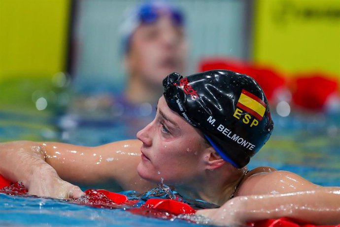 Archivo - Mireia Belmonte  of the spain team in 1500m crawl womens look on during the Castellon TICC 2020 International Trophy at the Gaeta Huguet pool on december 6, 2020, in Castellon de la Plana, Spain