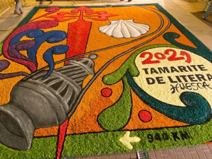 Tamarite de Litera (Huesca) es una de las 250 localidades del mundo que exhiben la Alfombra mundial del Jacobeo.