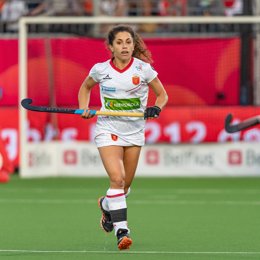 Archivo - Georgina Oliva durante un partido con la selección española de hockey sobre hierba