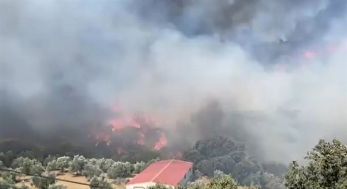 Incendio declarado en Yunquera