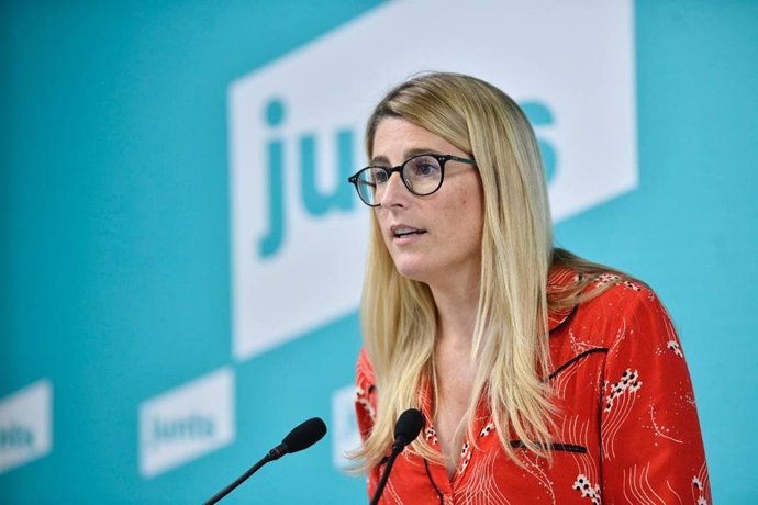 La vicepresidenta de Junts, Elsa Artadi, en rueda de prensa este lunes