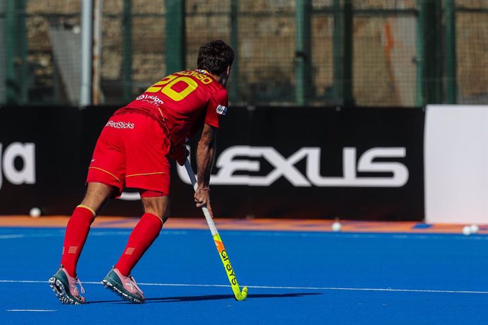 Archivo - Alejandro Alonso of spain in action during the FIH Pro League of hockey, between Spain and Belgium. At the Virgen del Carmen-Betero stadium, Valencia. On February 6, 2021. Valencia, Spain