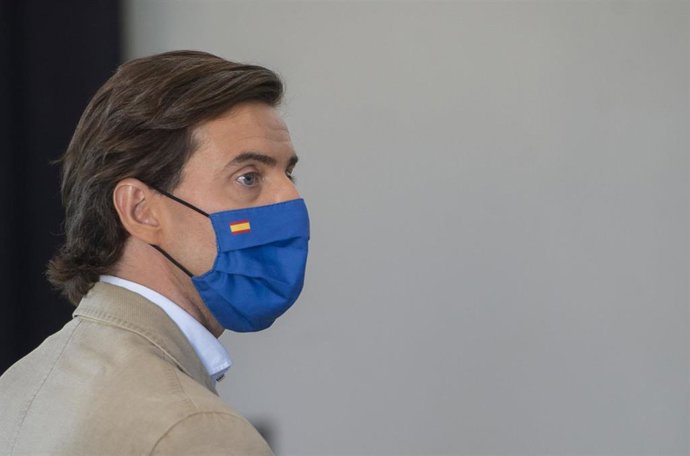 El vicesecretario de Comunicación del PP, Pablo Montesinos,  participa en las jornadas 'Los retos de las democracias descentralizadas: España y Alemania', en el Círculo de Bellas Artes, a 16 de julio de 2021, en Madrid (España). 