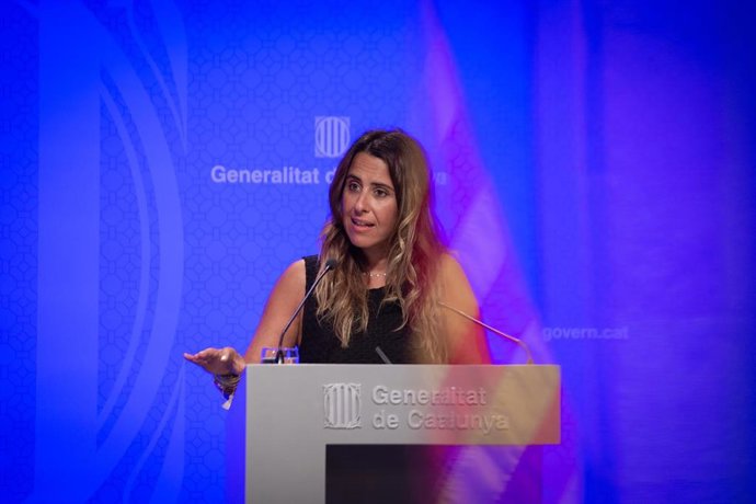 La portavoz del Govern de Cataluña, Patricia Plaja, interviene en una rueda de prensa posterior a una reunión del Consell Executiu del Govern de Cataluña, en Barcelona