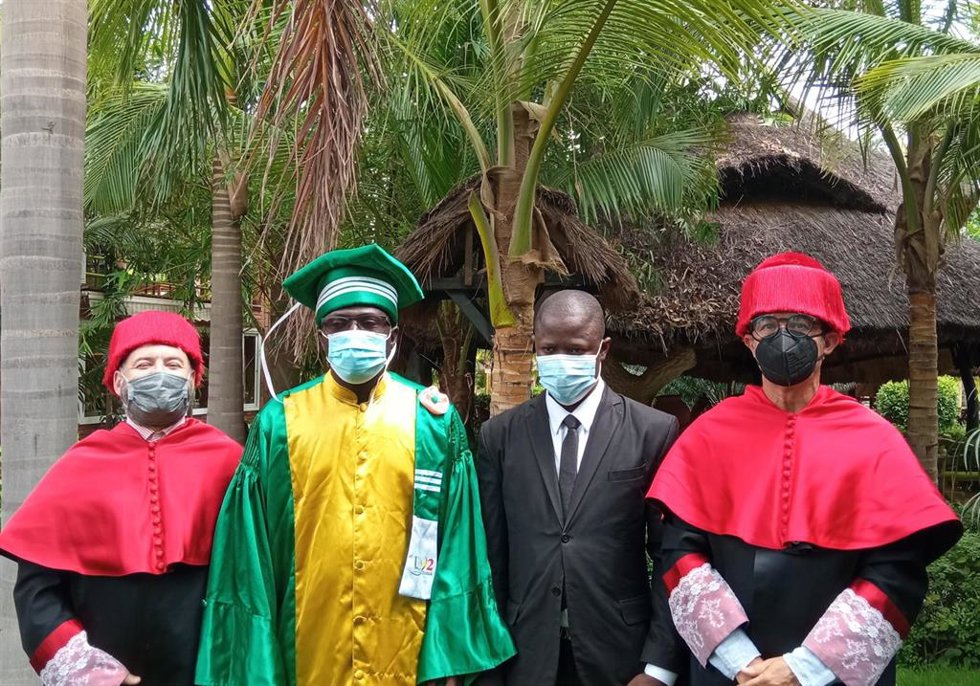 Miguel Ángel Martín, Séni Ouedraogo, Moussa Ouedraogo y Joaquín Alcaide