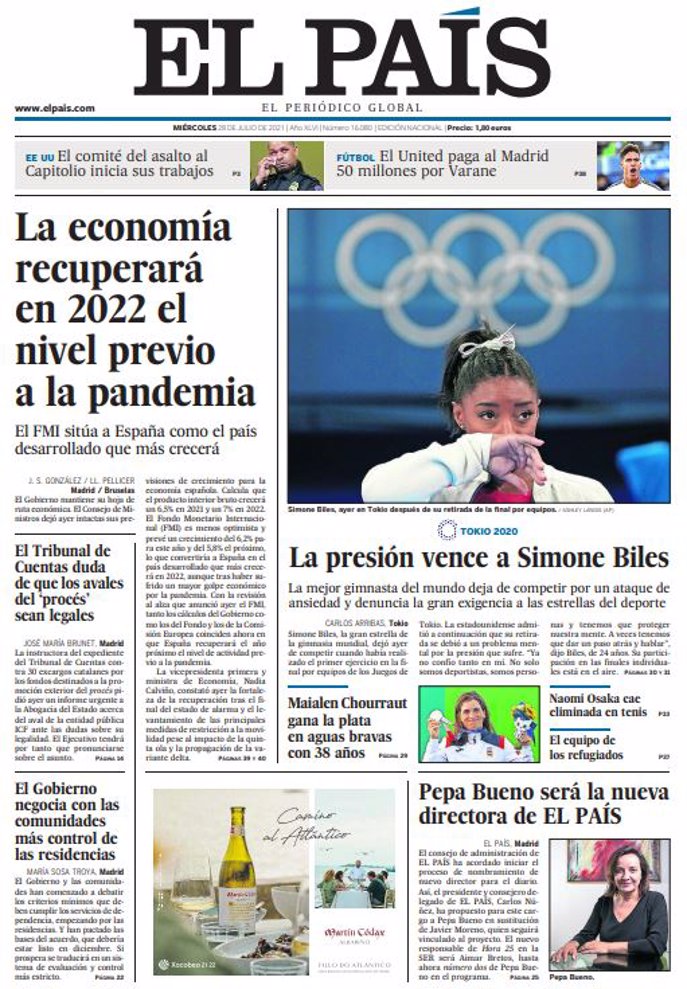 Las Portadas De Los Periódicos Del Miércoles 28 De Julio De 2021