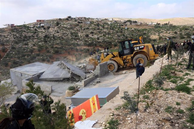 Archivo - Demolición de una vivienda palestina en Cisjordania
