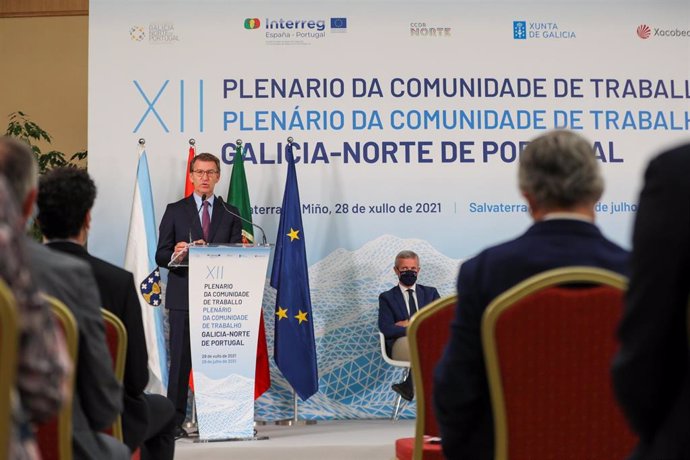 Feijóo interviene en el plenario de la Comunidade de Traballo con el Norte de Portugal.