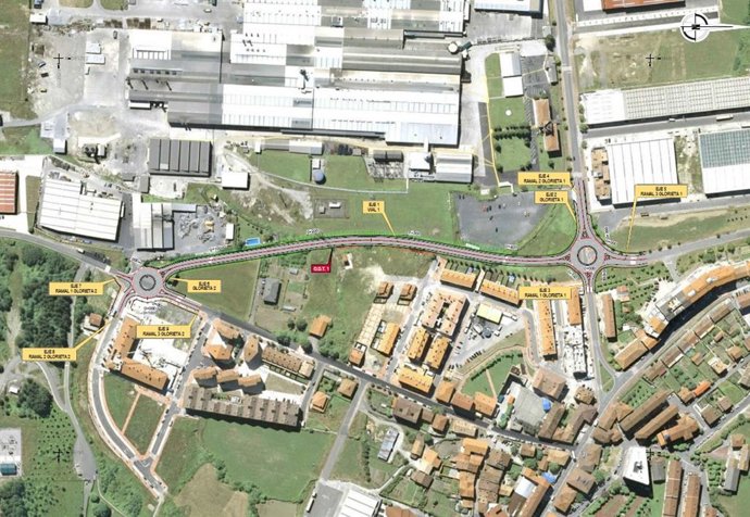 Plano del proyecto de la variante de Irurtzun.