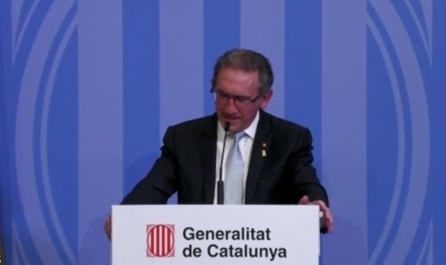 El conseller de Economía y Hacienda de la Generalitat, Jaume Giró, este miércoles en rueda de prensa