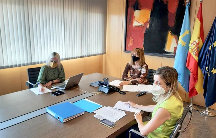 La  consejera de Hacienda, Ana Cárcaba, que hoy ha participado en la reunión telemática  del Consejo de Política Fiscal y Financiera.