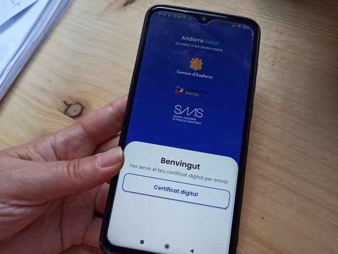 Página de acceso a la aplicación móvil AndorraSalut