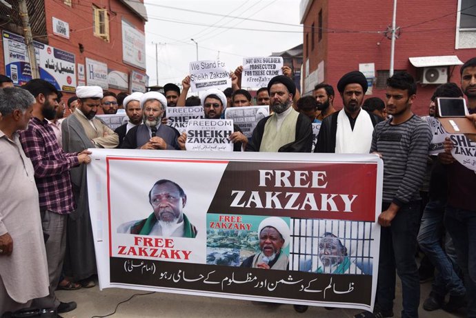Archivo - Manifestación en India para reclamar la liberación del líder del chií Movimiento Islámico de Nigeria (IMN), Ibrahim el Zakzaky
