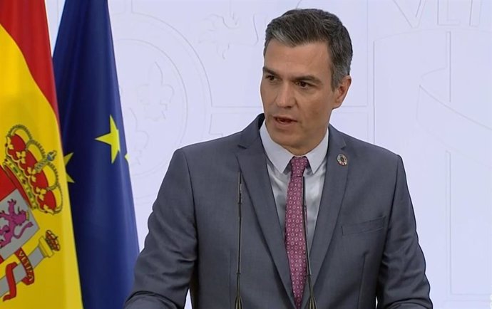 El presidente del Gobierno, Pedro Sánchez, durante la comparecencia pública en La Moncloa, a 29 de julio de 2021