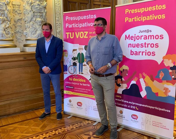 Rueda de prensa del alcalde de Valladolid y el concejal Alberto Bustos sobre los Presupuestos Participativos 2021.