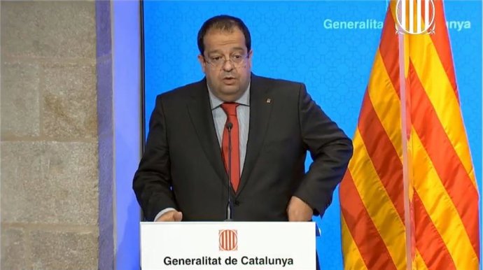 El conseller de Interior de la Generalitat, Joan Ignasi Elena, durante la rueda de prensa de este jueves 29 de julio del 2021.