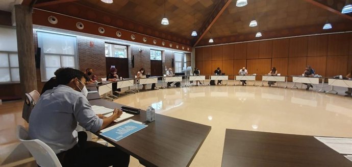 El conseller de Cultura, Vicent Marz, y la secretaria autonómica, Raquel Tamarit, se reúnen con integrantes de entidades profesionales de artes escénicas.