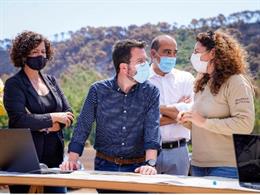 El presidente de la Generalitat, Pere Aragons, ha visitado la zona afectada por el incendio de Santa Coloma de Queralt (Tarragona)