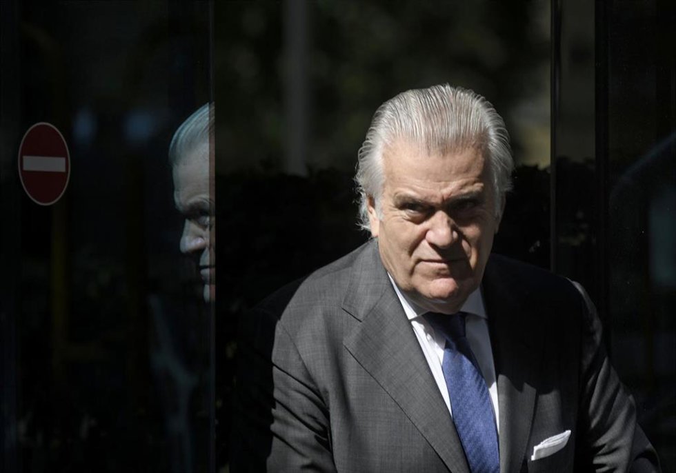 El ex tesorero del PP Luis Bárcenas, a su salida de la sede de la Audiencia Nacional