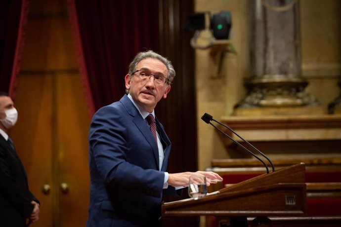 El conseller d'Economia i Hisenda de la Generalitat, Jaume Giró, durant una sessió plenria en el Parlament de Catalunya, a 29 de juliol de 2021, a Barcelona, Catalunya, (Espanya). 