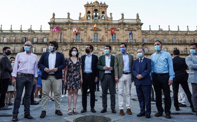 La Presidenta De La Comunidad De Madrid, Isabel Díaz Ayuso, Ha Mantenido Este Jueves Un Encuentro Con El Líder Del PP, Pablo Casado, Un Día Antes De Que La Ciudad Acoja La XXIV Conferencia De Presidentes