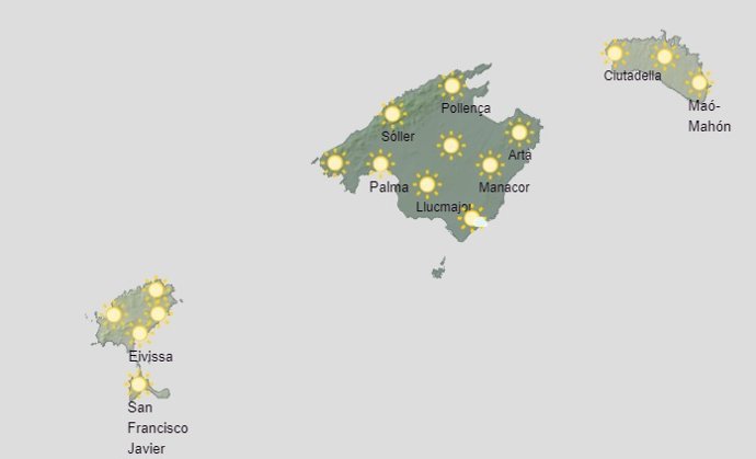 Predicción meteorológica para hoy viernes, 30 de julio, en Baleares: predominio del sol.
