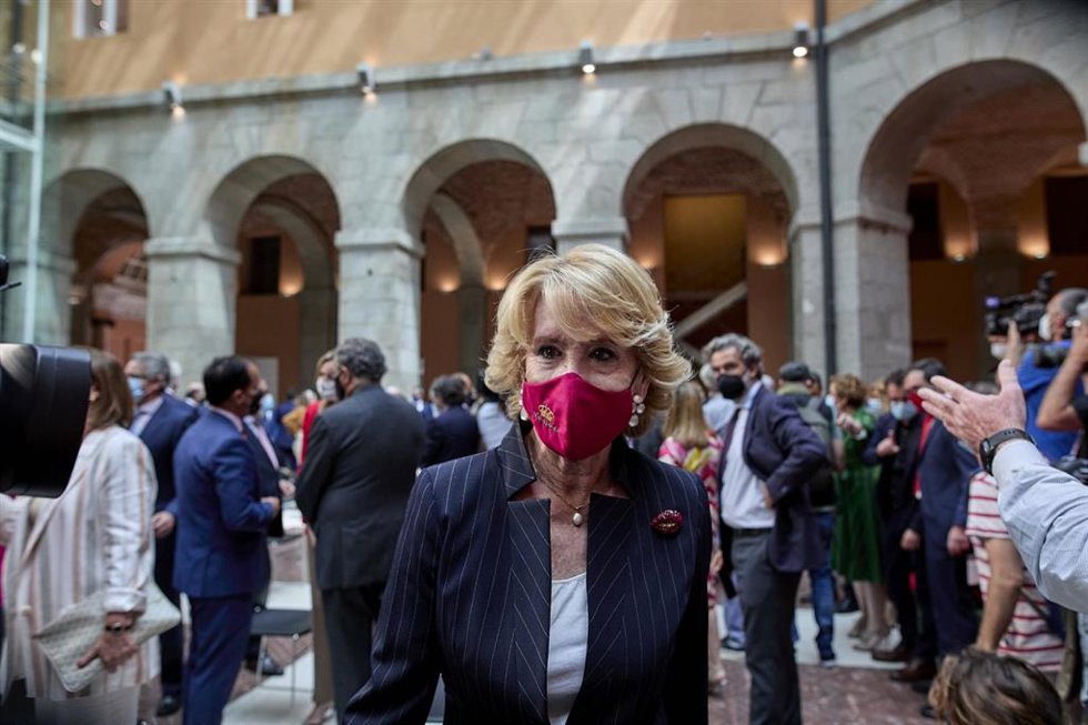 Archivo - La ex presidenta de la Comunidad de Madrid Esperanza Aguirre en la Real Casa de Correos de la Puerta del Sol