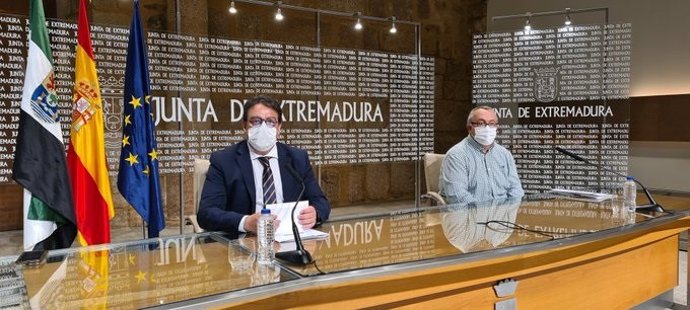 El consejero de Sanidad, José María Vergeles, en rueda de prensa en Mérida