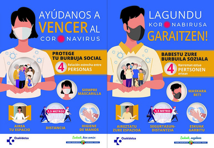 Archivo - Cartel de Osakidetza con consejos contra el Covid-19
