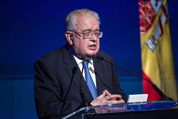 El presidente del Tribunal Constitucional, Juan José González Rivas, en la clausura de la segunda jornada del encuentro internacional de juristas organizado por la World Jurist Association, a 6 de julio de 2021, en la Casa América, Madrid, (España). Est