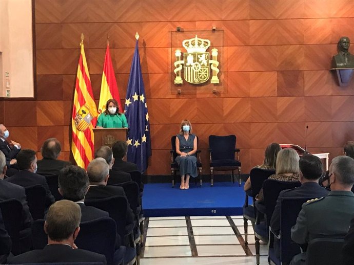 Acto de toma de posesión de la nueva delegada del Gobierno de España en Aragón, Rosa Serrano, con la participación de la ministra de Educación y Formación Profesional, Pilar Alegría