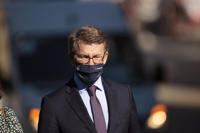 El presidente de la Xunta de Galicia, Alberto Núñez Feijóo, a su llegada al Convento de San Esteban para celebrar la XXIV Conferencia de Presidentes.