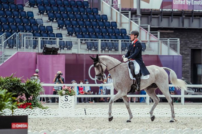 World number one, Oliver Townend, helped Great Britain take the lead with the best individual score on the first day of the Dressage phase of Eventing at the Tokyo 2020 Olympic Games in Baji Koen today. (FEI/Christophe Taniere)