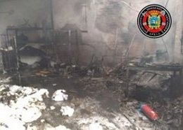 Incendio en una lavandería industrial