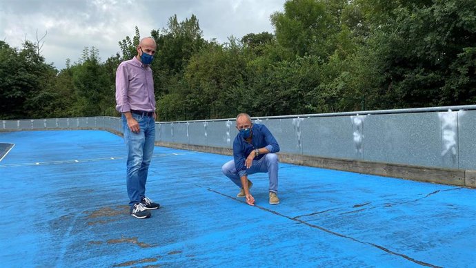 Renovación de la pista de patinaje.