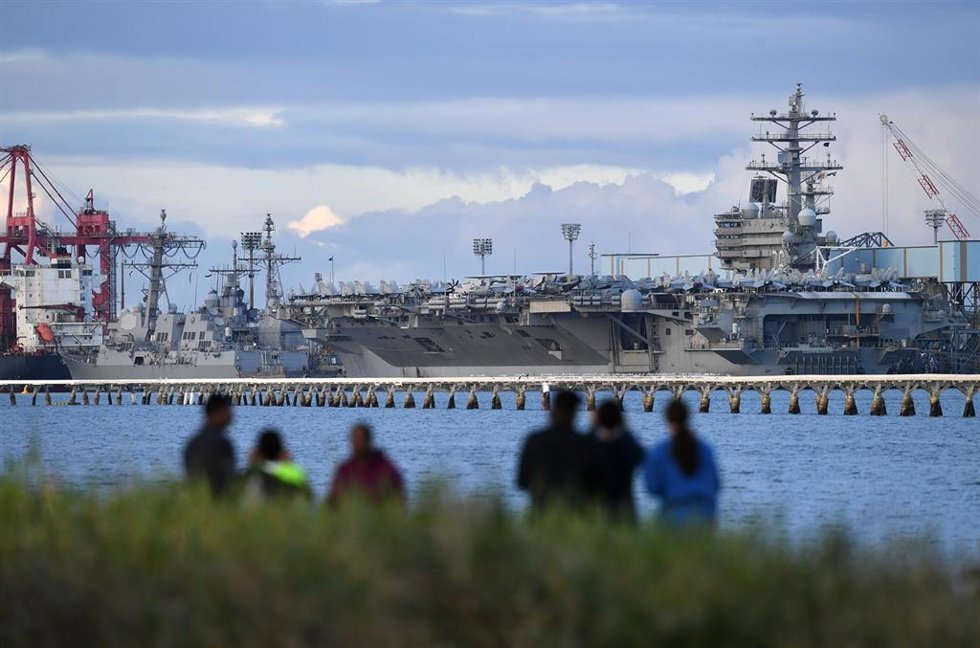 Archivo - Imagen de archivo del portaaeronaves USS Ronald Reagan.