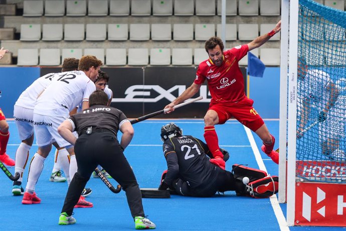 Archivo - David Alegre of spain in action during the FIH Pro League of hockey, between Spain and Belgium. At the Virgen del Carmen-Betero stadium, Valencia. On February 5, 2021. Valencia, Spain