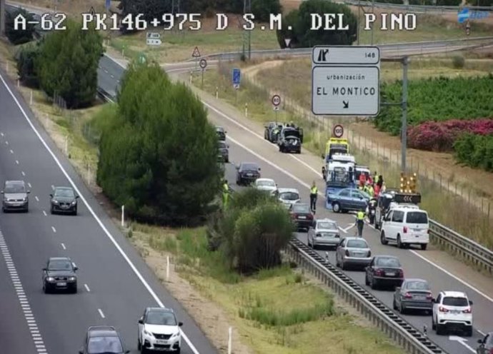 Accidente entre cinco vehículos en Tordesillas (Valladolid)