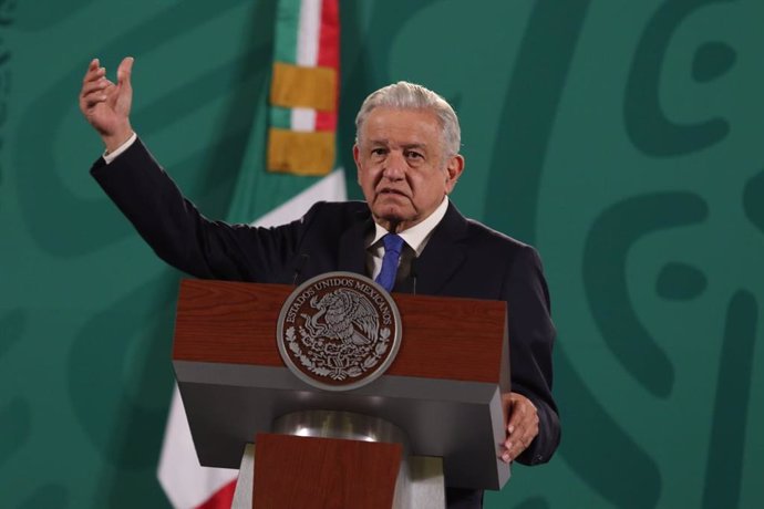 23 July 2021, Mexico, Mexico City: Mexican President Andres Manuel Lopez Obrador speaks during his daily press conference at the National Palace. Photo: El Universal/El Universal via ZUMA Press Wire/dpa