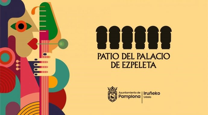 Cartel de actividades en el Palacio Ezpeleta de Pamplona