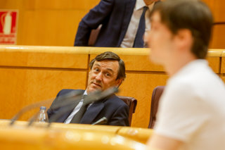 El Secretario Tercero del Senado, Rafael Antonio Hernando, durante una Sesión de Control al Gobierno en el Senado, a  2 de junio de 2020, en Madrid, (España). 