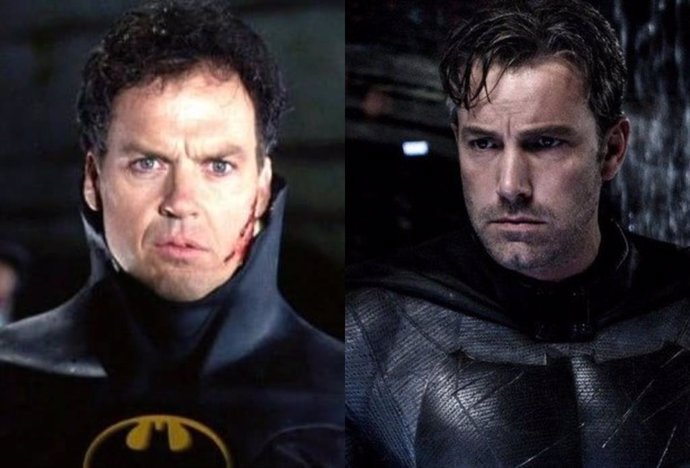 Michael Keaton y Ben Affleck como Batman
