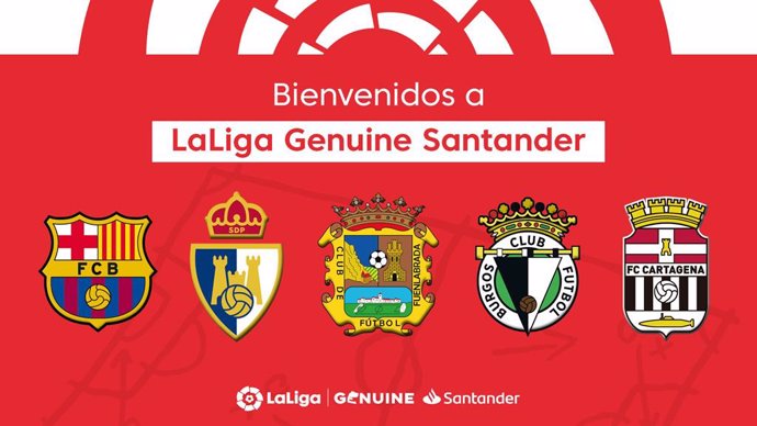 FC Barcelona, Fuenlabrada, Cartagena, Ponferradina y Burgos, nuevos equipos de LaLiga Genuine Santander.