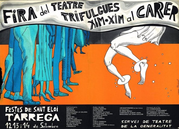 Cartel de la primera edición de la Fira de Teatre al Carrer de Trrega (Lleida)  FiraTrrega