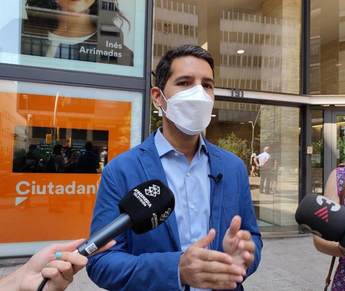 El portavoz de Cs en el Parlament, Nacho Martín Blanco, en declaraciones a los medios.