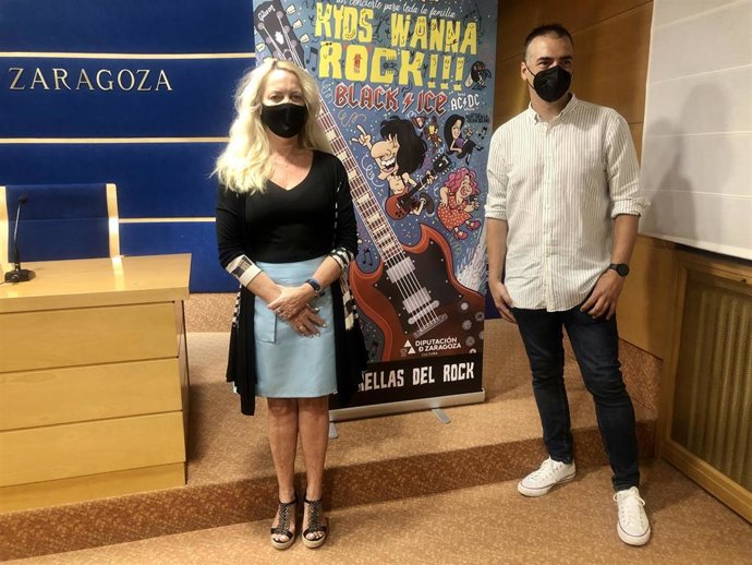 Ros Cihuelo y Carlos Martínez durante la presentación del ciclo de conciertos en la DPZ