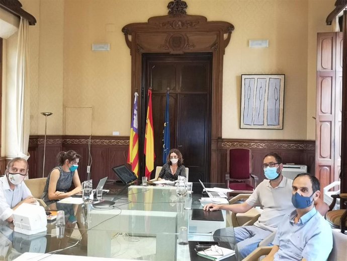 La consellera Rosario Sánchez, durante la reunión telemática.