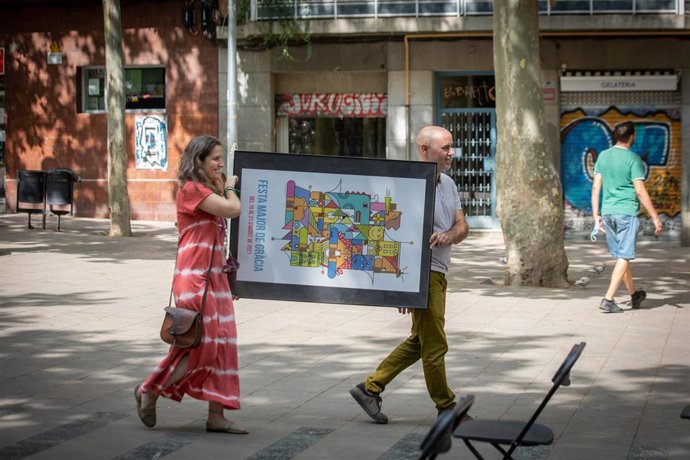 Presentación de la fiesta mayor de Grcia, en Barcelona. 