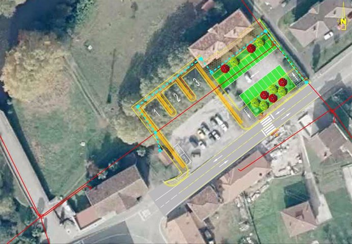 Distribución del proyecto para construir un intercambiador y aparcamiento público en Oronoz Mugaire