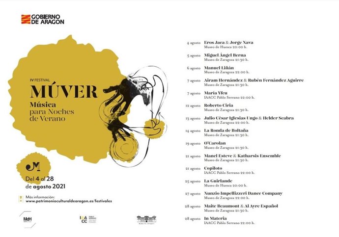 El miércoles, 4 de agosto, salen a la venta las entradas del IV Festival Múver, 'Música para noches de verano'